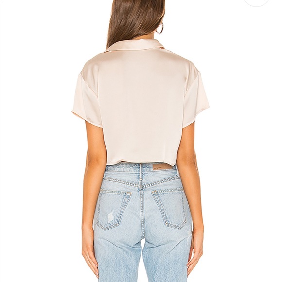 Pretty champagne superdown button up crop top - Picture 3 of 3